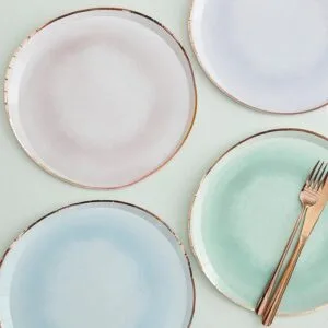 Pappteller 'Mix it Up' pastell/Rosegold 8 St.